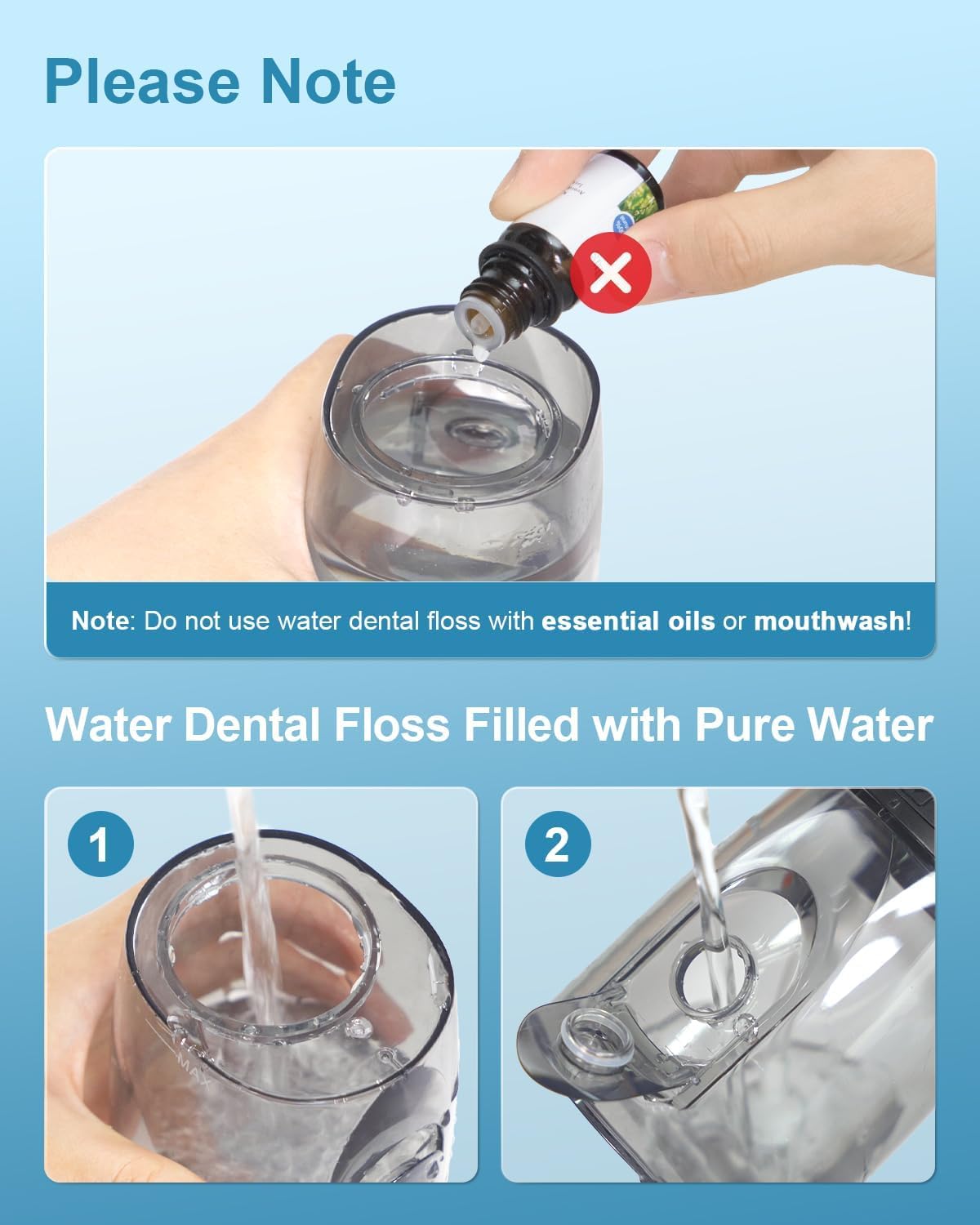 Operan Water Flossers for Teeth Cleaning Upgraded 300ml Cordless Water Dental Flosser