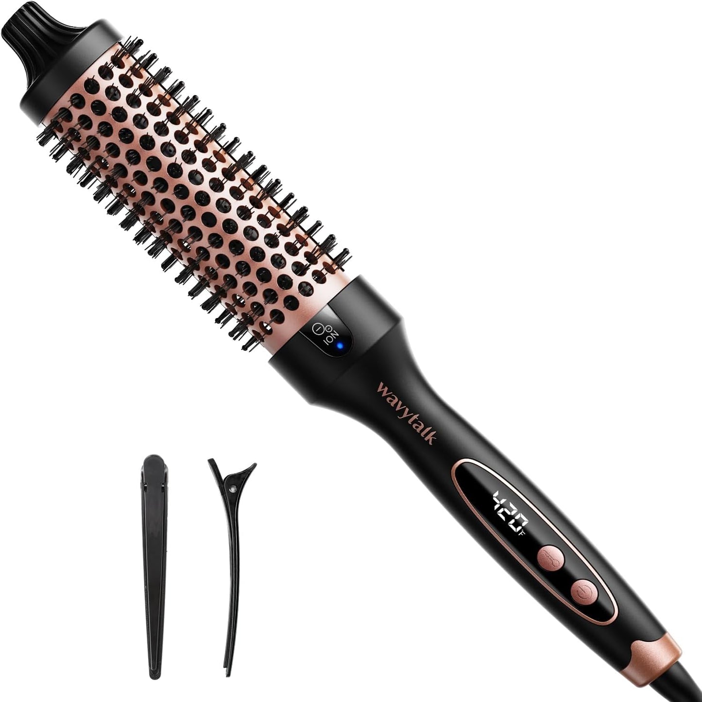 Wavytalk Thermal Brush, 1.5 inch Heated Round Brush for Blowout Look