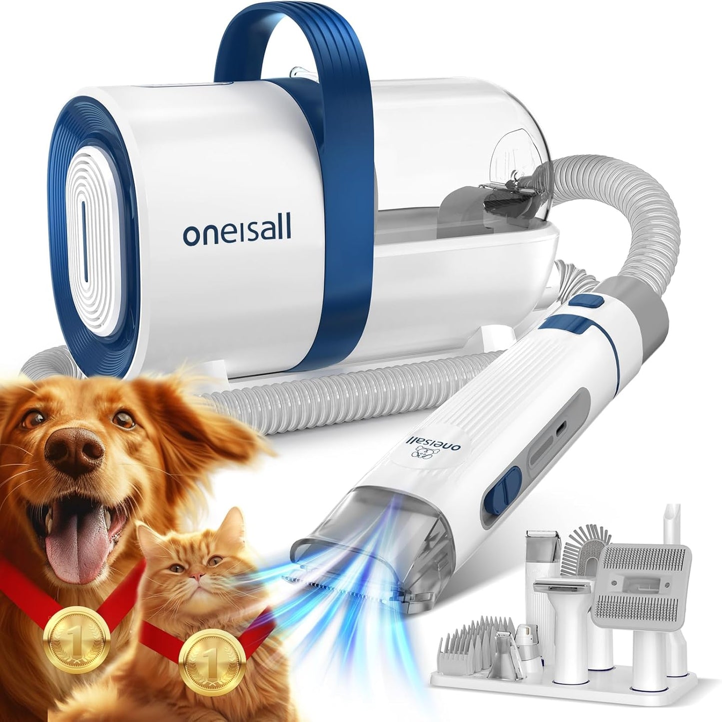 ONEISALL Dog Hair Vacuum & Dog Grooming Kit