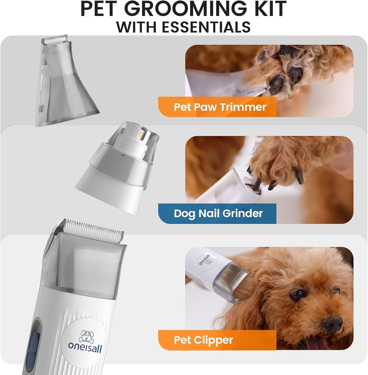 ONEISALL Dog Hair Vacuum & Dog Grooming Kit